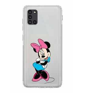 Samsung Galaxy A31  Kamera Korumalı  Kapak Minnie Mouse Tasarımlı  Şeffaf Kılıf