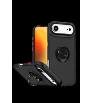 iPhone 17 Air Montreal Yüzüklü Silikon Kapak - Siyah