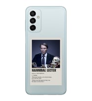 Samsung Galaxy M14 Uyumlu Hannibal Lecter Minimalist Poster Desenli Şeffaf Telefon Kılıfı