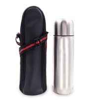 Deri Çantalı 500 ML Çelik Termos (Gri)