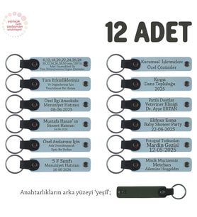 Gök Mavi & Yeşil, Lise Sınıflarına Anlamlı Bir Mezuniyet Hatırası 12'li Set, Anı Anahtarlığı