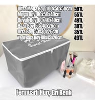 Gri Renk Fermuarlı Hurç Ultra Mega Boy 100x50x50cm