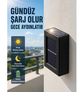 Şeffaf Abajurlu Duvar Tipi Solar IşıkYeni Nesil
