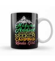 Nature Addict Adventure Seeker Camping Kinda Girl Kupa Bardak Porselen
