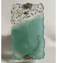 Epoksi Reçine Tepsi - Denizin Ruhu 05  - Ebat 20 cm x 35 cm (Çok Renkli)