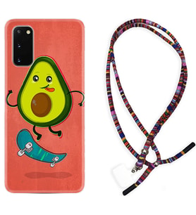 Samsung A02S A03S A10 A12 A13 A21S A22 Kılıf Boyun Asklı Rasta Silikon Avokado Skate 1741