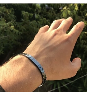 Hematit Doğal Taş Erkek Bileklik  Sevgiliye Özel Doğum Günü Hediyesi  Online Alışverişte Hızlı Teslimat