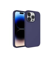 Apple iPhone 14 Pro Uyumlu Kılıf Sıvı Teknolojili Silinebilir Sert Zore Kivi Kapak (Lacivert)