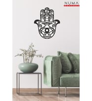 Hamsa Ahşap Duvar Tablosu / Fatma Ana Eli Tablo HAMSA Numa Concept (Siyah)
