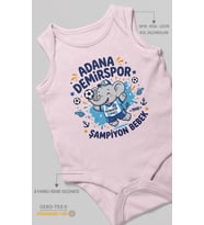 Adana Demirspor Temalı Sıfır Kol Bebek Body %100 Pamuk