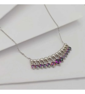 Gümüş Mistik Topaz Taşlı Kolye 925 Ayar (Karışık)