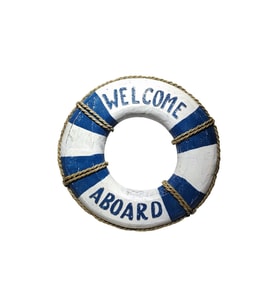 Ahşap Welcome Simit Duvar Süsü Dekoratif 40 Cm Çap
