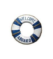 Ahşap Welcome Simit Duvar Süsü Dekoratif 40 Cm Çap