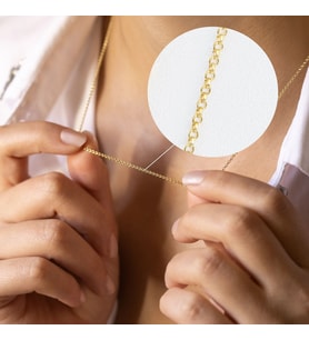 DKMN Gümüş 925 Ayar İnce Doc Zincir Gümüş Kolye (Gold)