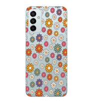 Samsung Galaxy M13 Uyumlu Çiçek Desenli Şeffaf Telefon Kılıfı