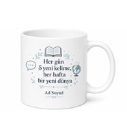 Yabancı Dil Öğrenimi Her Gün 5 Yeni Kelime Motivasyon Kupa Bardak Hediye