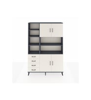 Arges Gardrop 9 Raflı 4 Çekmeceli 4 Kapaklı 132x30x195 Antrasit-Aytaşı