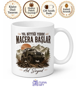 Off-Road Yapanlara Çamurlu Yollar Özgür Rotalar Cip Kupası Hediye Bardak