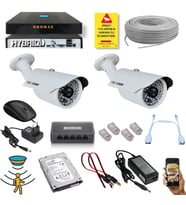 2 Kameralı Set - 5 Mp 1940P Sensör 6 Megapiksel Sony Lens Metal Kasa Ip Güvenlik Kamerası Seti 748ip-2