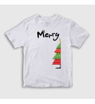 Presmono Unisex Çocuk Beyaz Merry Christmas Funny Yılbaşı T-Shirt 364713tt (Beyaz)