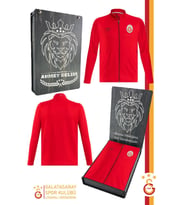 Galatasaray Orijinal Fermuarlı Kırmızı Antrenman Sweat Kişiye Özel Ahşap Kutulu