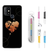 INFINIX Hot 8 9 10 11S Hot 10 Play 10T Kılıf Kablo Koruma Spiral Silikon Plane Heart 1721