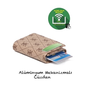 Unisex Rio Mekanizmalı Otomatik Kızaklı Kartlık Cüzdan (Bej)