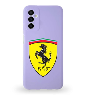 Samsung Galaxy M13 Uyumlu Lansman Kılıf. Altı Kapalı İçi Kadife  Ferrari Tasarımlı Silikon Kapak (Şeffaf)
