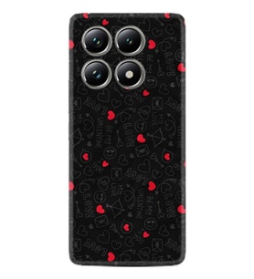 Xiaomi Redmi Note 14 Pro Plus Kılıf Boutique Baskılı Resimli Siyah Kalp ve Ok Pcode -064