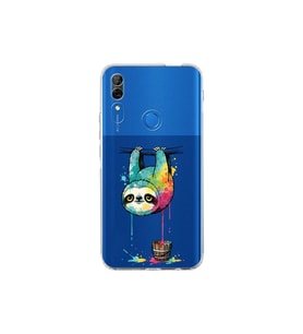 Huawei P Smart S ile Uyumlu Splash Tembel Hayvan Tasarımlı Şeffaf Silikon Kılıf