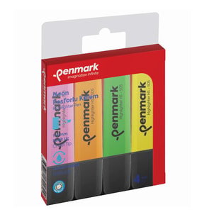 Penmark Fosforlu Kalem 4 Lü Karışık Renk Neon HS 505 4N