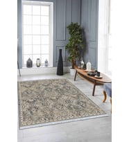 Gri Vintage Dokuma Pamuk Tabanlı Kaymaz Kilim KLM232