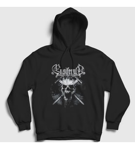 Presmono Unisex Siyah Skull Ensiferum Kapüşonlu Sweatshirt 145630tt