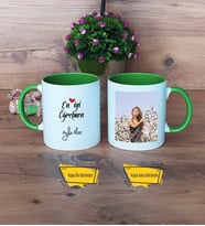 En İyi Öğretmen Kupa Bardak Yeşil Fotoğraflı Öğretmenler Günü Hediyesi