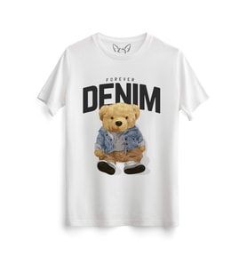 Denim Forever Tedy Bear Beyaz Tshirt