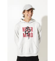 Oversize Unisex Hoodie – Baskılı Yılan Desenli Kapüşonlu Sweatshirt (Beyaz)
