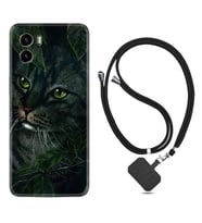 Vivo Y15S Y32 Y33S Y51 Y53S Kılıf Boyun Askılı Silikon Flowers Cat 1345