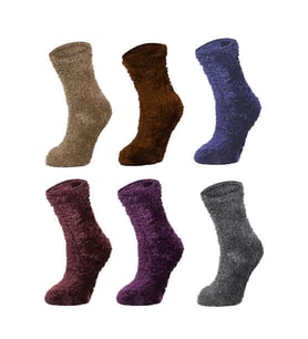 Kadın 6 Çift Peluş Termal Uyku Çorabı 36-40 (Karışık)