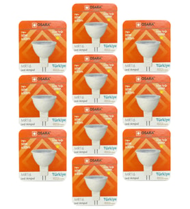 (10 Adet) Osaka 7W (50W) Sarı Işık (3000K) G4 Duylu (İğne Bacak) Led Çanak Ampul