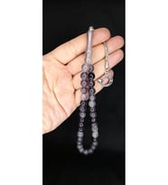SEVGİLİYE ÖZEL HEDİYE KEDİGÖZÜ TESBİH SİYAH RENKLİ KÜRE KESİM H-1334.