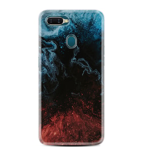 Oppo A5S A15 A16 A54 A55 A73 A74 Kılıf Desemli Silikon Red Blue Black Abstact 1386