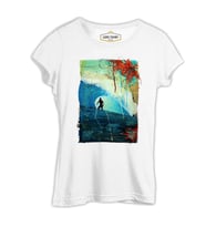Summer - Surf ve Dalgalar Beyaz Kadın Tshirt