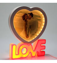 Kişiye Özel fotoğraf Çerçeveli Ledli Love Sihirli Ayna