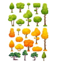 Ağaçlar sticker Set-2 15 Parça Telefon, Tablet, Defter, Laptop Sticker