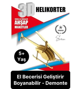 Özel Üretim 3 Boyutlu Minyatür Ham Ahşap Maket Boyanabilir Eğitici Öğretici Motor Beceri Hobi Oyun