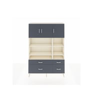 Arges Dolap 10 Raflı 4 Çekmeceli 3 Kapaklı 132x30x195 Aytaşı-Antrasit/Antrasit