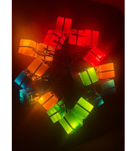 4 Metre 20 Led Pilli 2 Kademeli Hediye Kutusu Yılbaşı Ağacı Süsü Led Işık