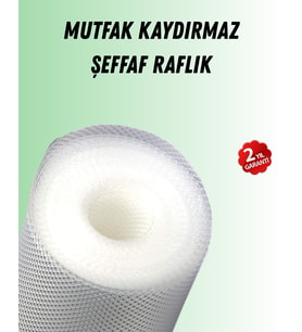 Şeffaf mutfak raflığı ve çekmece kaplaması kaydırmaz pvc