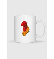 Horoz Kırmızı Kafa Baskılı Kupa Bardak