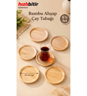 ByMyHand Bambu Doğal Ahşap Yuvarlak Bardak Altlığı 6'lı Set 10 Cm
